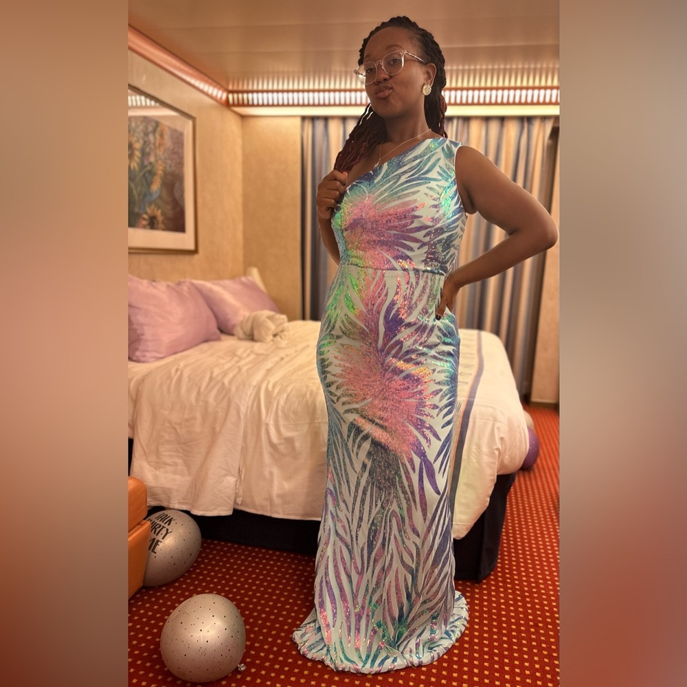 SHEIN Floor Length Sequin Elegant Dress